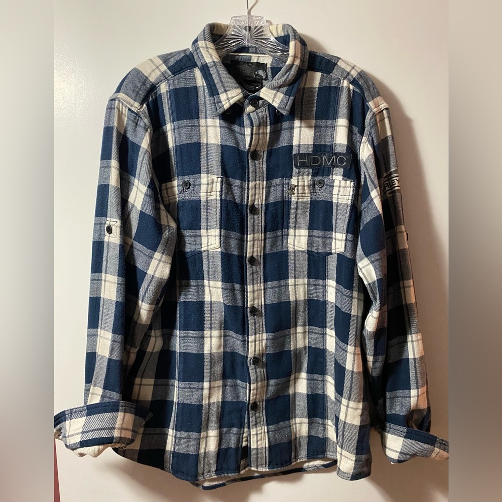 Blue Plaid Men's Shirt XL